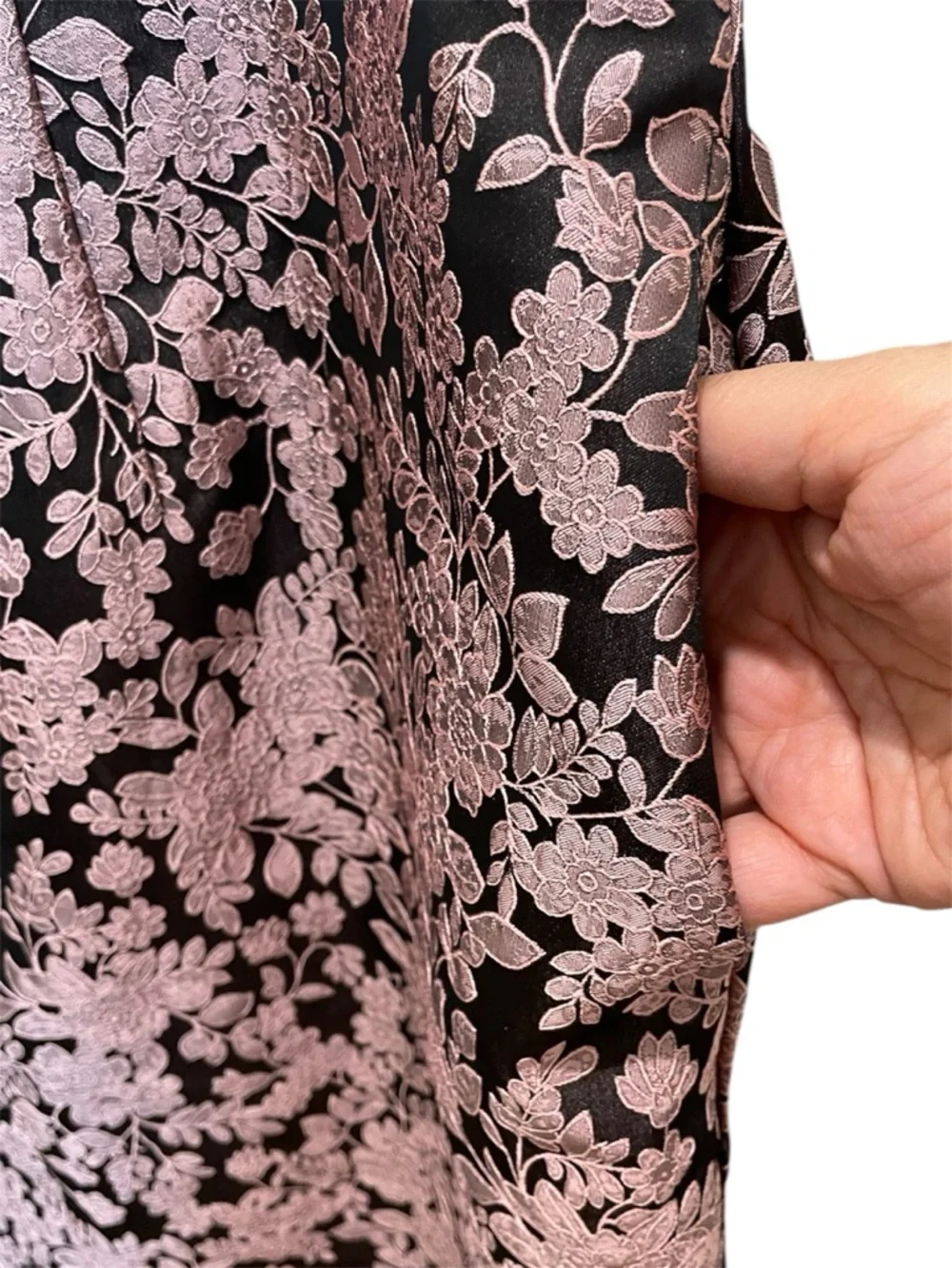ESHAKTI Floral Brocade Empire Waist Sheath Dress Mauve & Black 3X 24W EUC - Picture 7 of 8